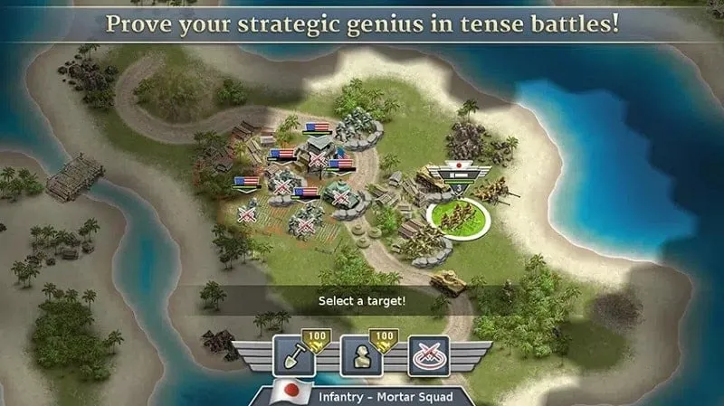 Screenshot gameplay 1942 Pacific Front Premium dengan tampilan uang tak terbatas.