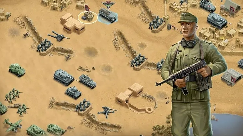 Hình ảnh trong game 1943 Deadly Desert Premium minh họa yếu tố gameplay chiến lược trong việc sắp xếp đội hình quân.