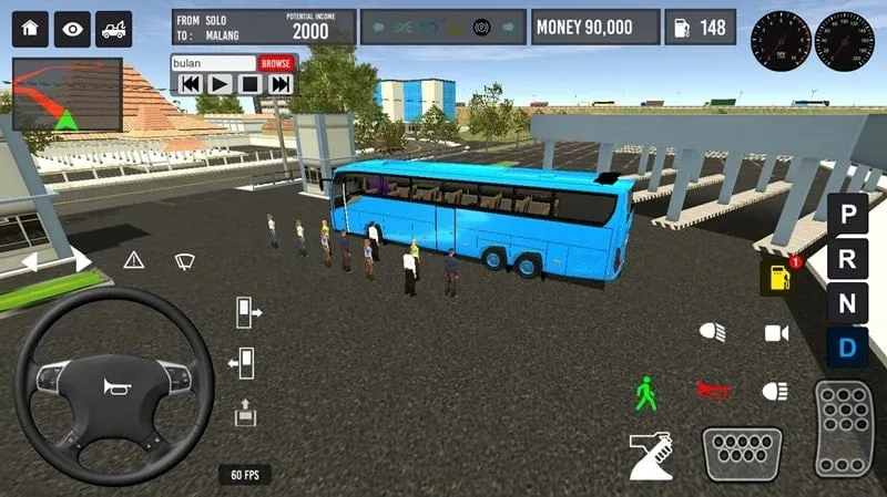 Memilih berbagai bus di pasar dalam game 2024 Indonesia Bus Simulator.