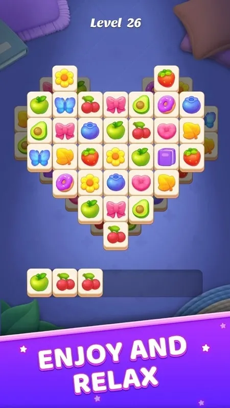 Screenshot of the game 3 Tiles Match showcasing the user interface and gameplay.