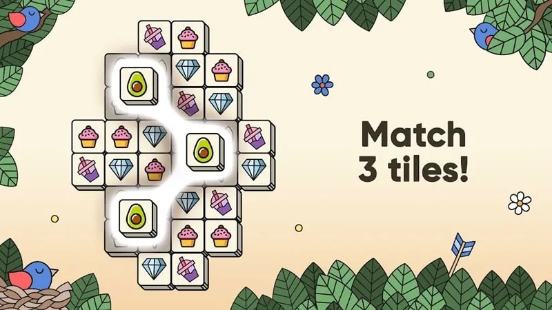 Matching tiles in the game 3 Tiles Match.
