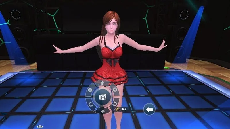 Customizing the virtual girlfriend's outfit with unlimited money.