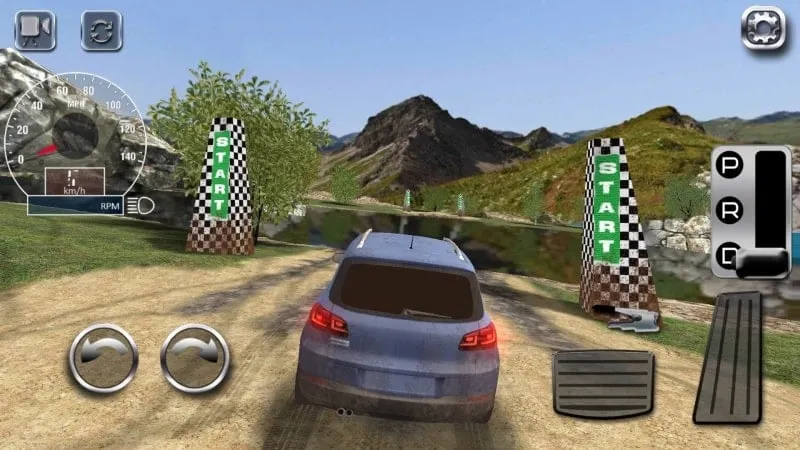 Example of diverse terrain in 4x4 Off Road Rally 7.