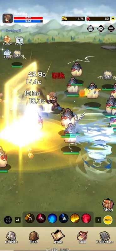 999th Hero mod menu interface.