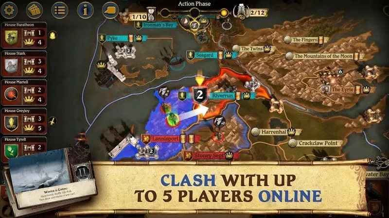 Example of strategic gameplay in A Game of Thrones.