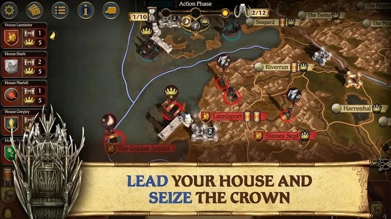 Visual representation of different armies clashing in A Game of Thrones.