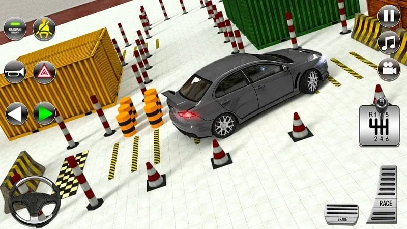 Selecting a level in Advance Car Parking Games mod.