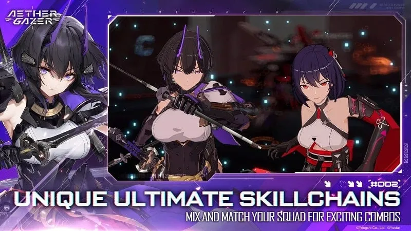 Personagem do jogo Aether Gazer em combate