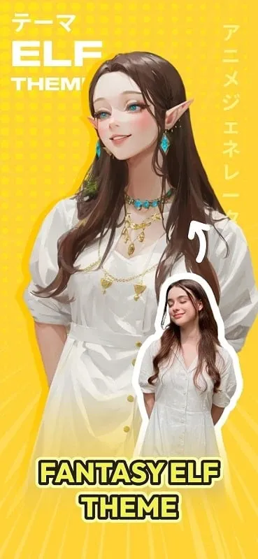 AI Anime Filter mod interface showing premium features
