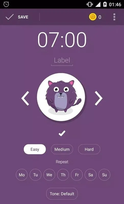 Alarm Clock apk showcasing animal-themed alarm options