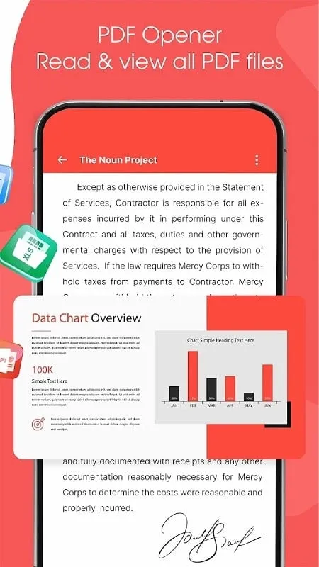 Tampilan antarmuka All Document Reader and Viewer MOD dengan fitur premium