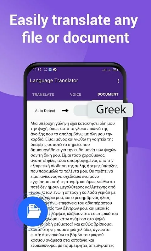 All world Language Translator mod interface showing premium features