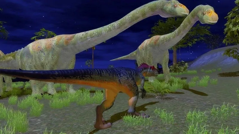 Cài đặt Allosaurus Simulator MOD APK trên điện thoại Android.