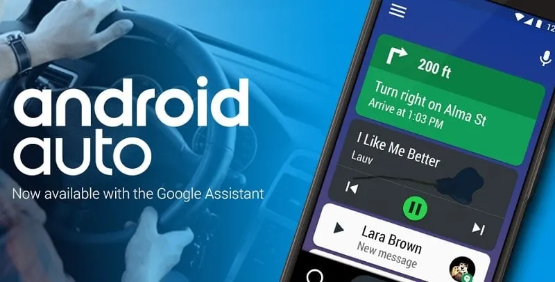 Interfaz de Android Auto en un auto