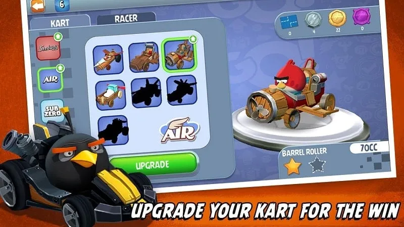 Personalizando um kart no Angry Birds Go!