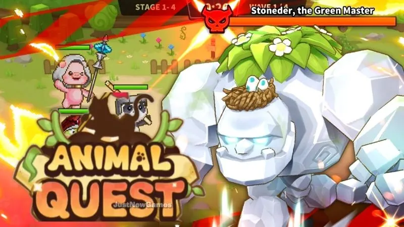 Pantalla de bienvenida de Animal Quest: Idle RPG.