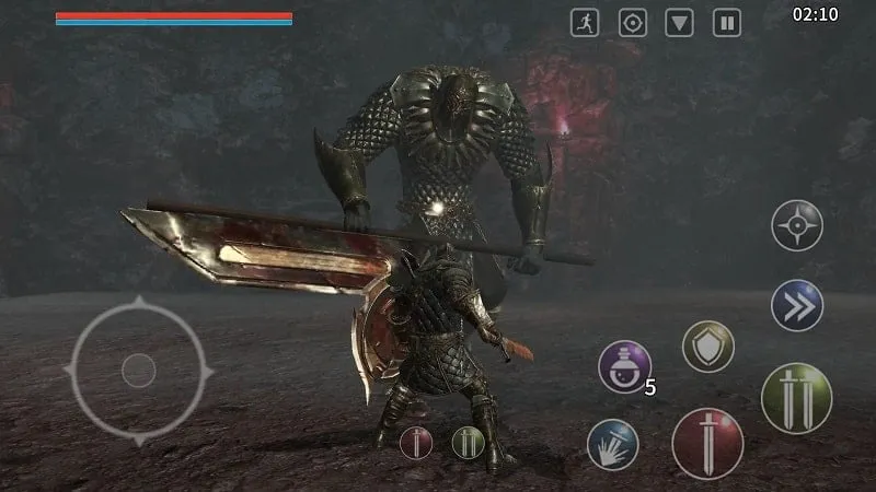 Gameplay screenshot of Animus Stand Alone showing boss fight.