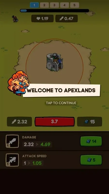 Menú de opciones MOD en Apexlands