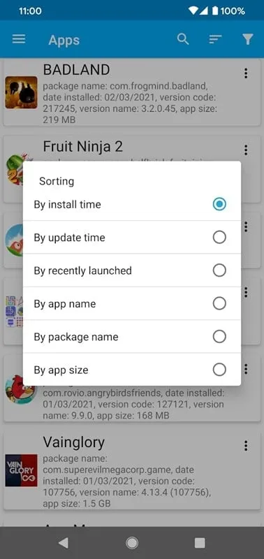 App Manager mod android main interface