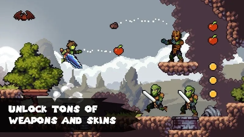 Kustomisasi kemampuan karakter di Apple Knight Dungeons.