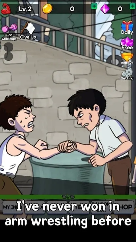 Tangkapan layar Arm Wrestling Clicker MOD APK dengan uang tak terbatas