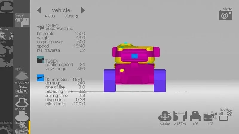 Armor Inspector tank analysis display