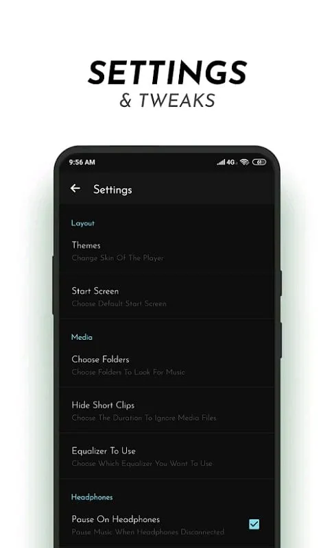 audioPro Music Player equalizer settings