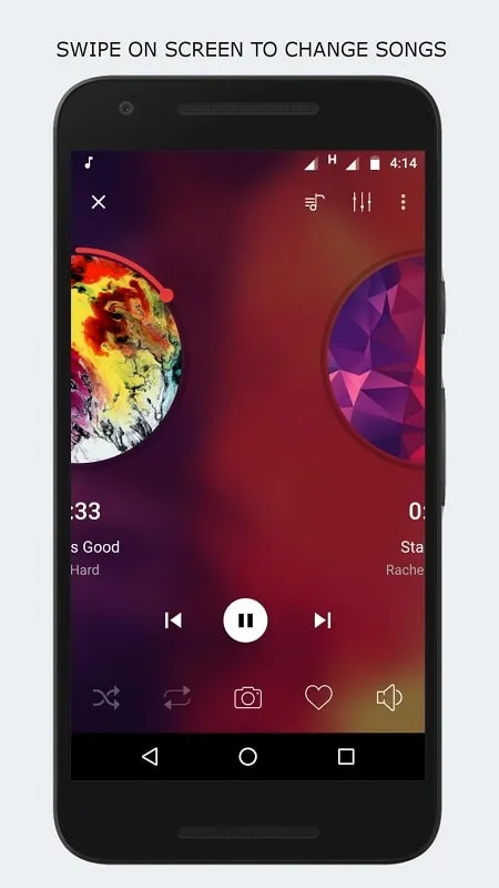 Augustro Music Player Mod menunjukkan pengaturan suara