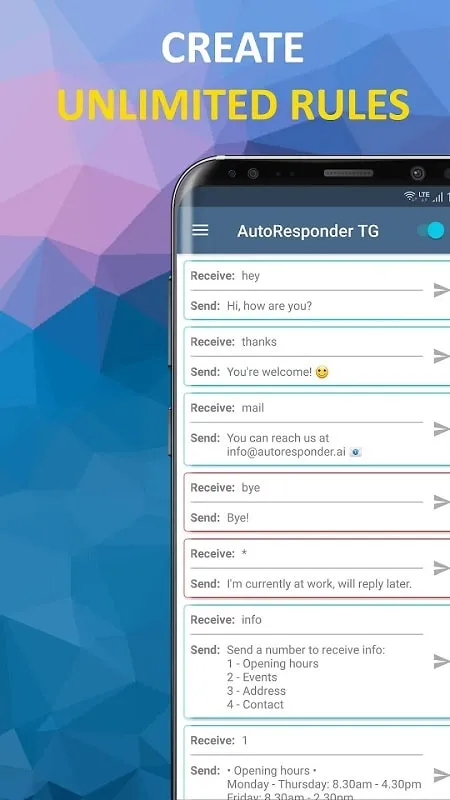 Configuración del mod AutoResponder para Telegram y creación de reglas