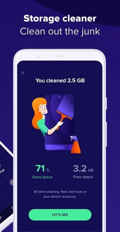 Tampilan antarmuka Avast Cleanup Mod dengan fitur premium