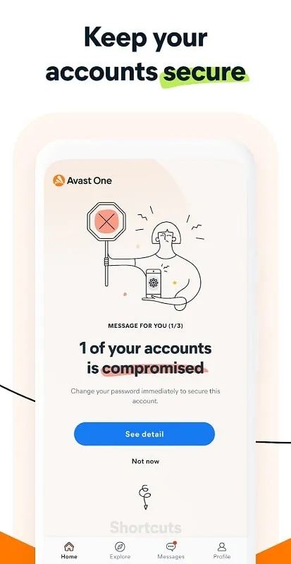 Menú de configuración de Avast One mod para personalización