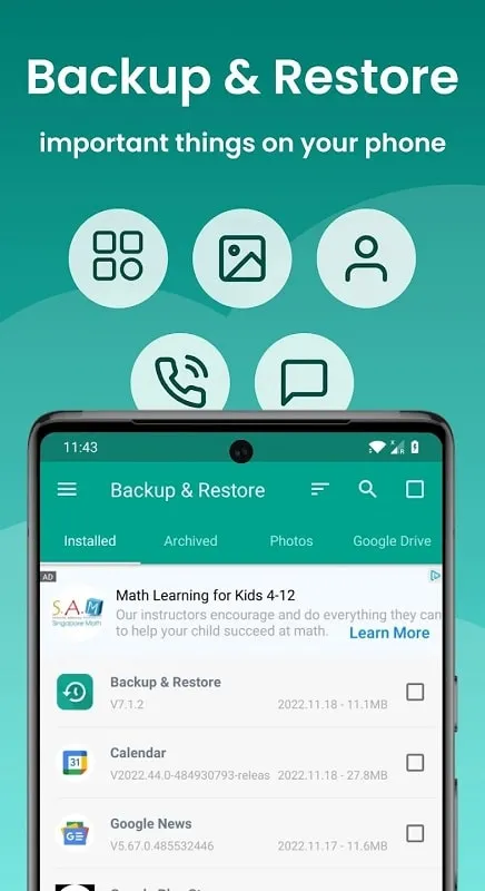 App Backup e Restauração APP SMS mod apk atualizado