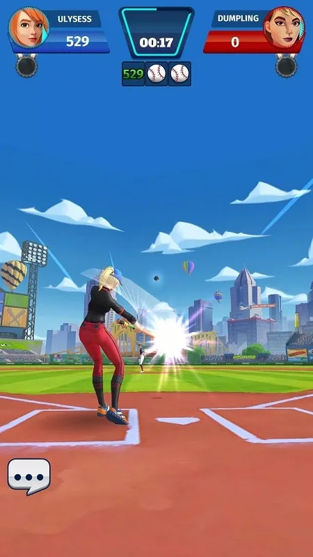 Screenshot of the game Baseball Club PvP Multiplayer showing the gameplay.