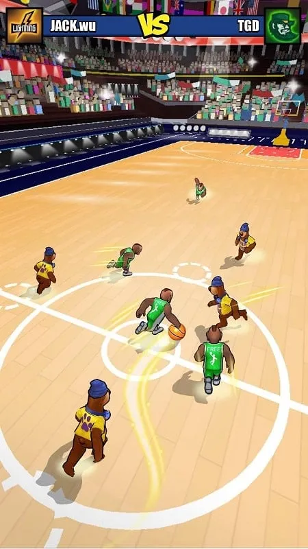 Imagem do jogo Basketball Strike com dinheiro infinito e bolas grátis.