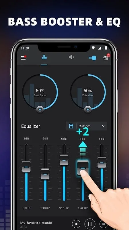 Using the equalizer settings in Bass Booster Equalizer PRO mod