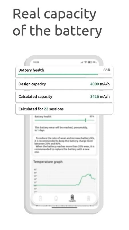 BatteryOne Battery mod menampilkan status baterai