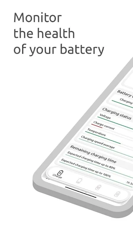 Tampilan antarmuka BatteryOne Battery mod dengan fitur premium