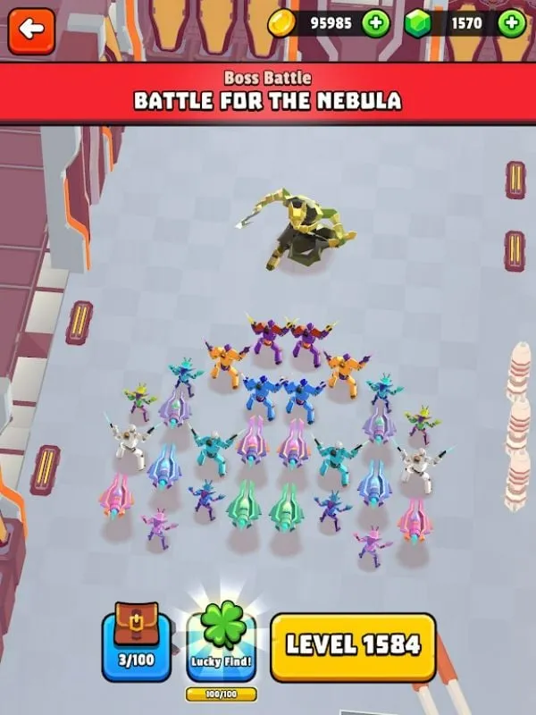 A screenshot from the Battle Simulator: Warfare game depicting diverse characters and units.