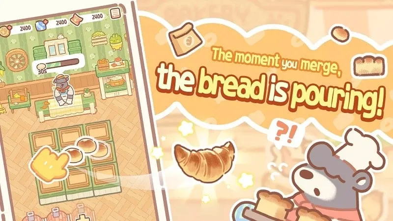 Screenshot of Bear Bakery gameplay on an Android phone.