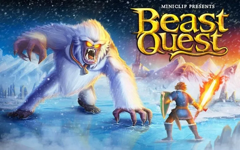 Hình ảnh trong game Beast Quest, cho thấy cảnh chiến đấu.