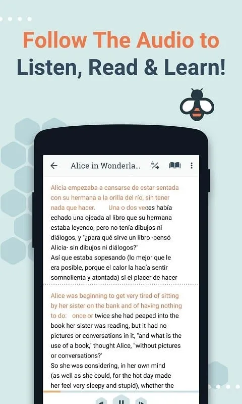 Beelinguapp menampilkan cerita bilingual