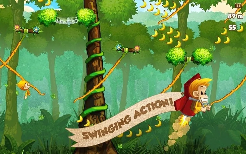 A screenshot of the Benji Bananas game showing the gameplay.