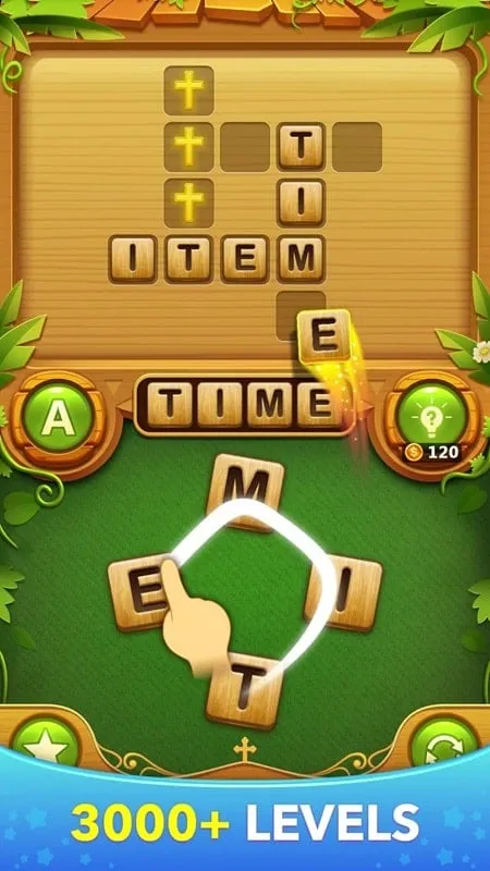 Utilizando la función de pistas ilimitadas en el Bible Word Cross Puzzle MOD.