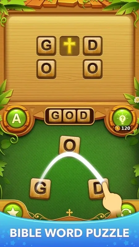 Cài đặt Bible Word Cross Puzzle MOD APK trên điện thoại Android.