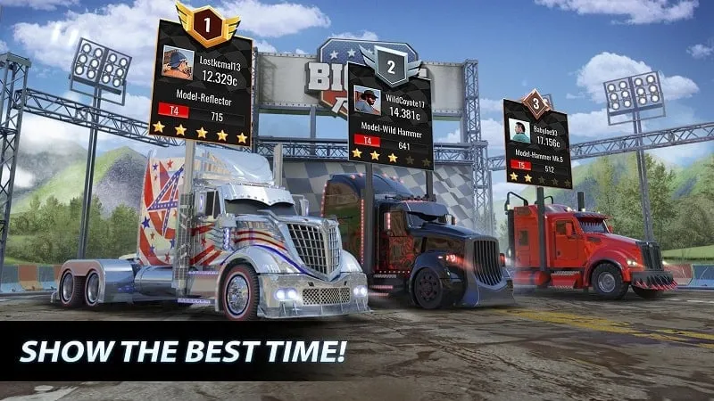 Upgrading trucks in Big Rig Racing mod.