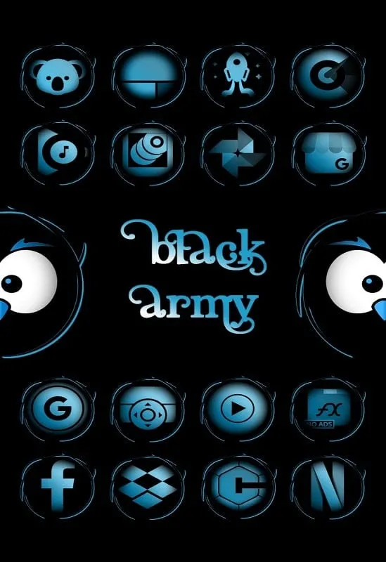 Paquete de íconos Black Army Sapphire MOD APK