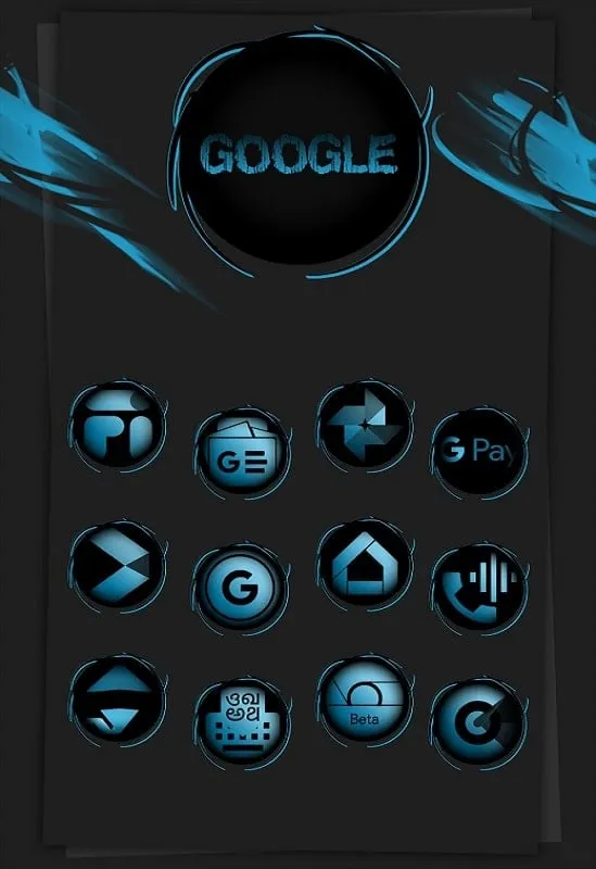 Personalizando com o Black Army Sapphire Icon Pack Mod APK