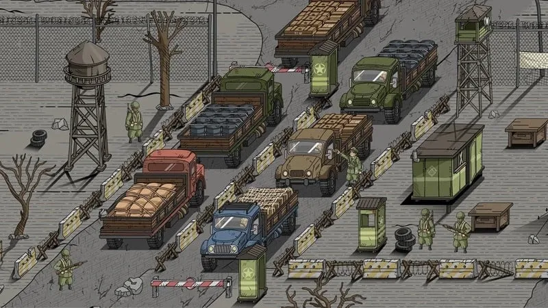 A screenshot of the gameplay in Black Border 2, showcasing the document verification process.