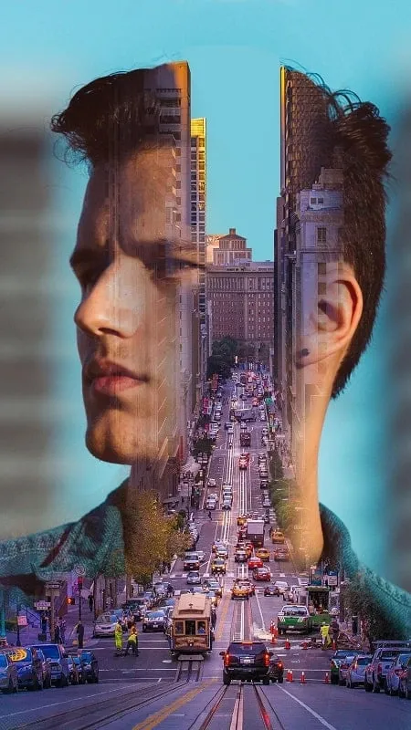 Showcase of various editing tools and effects available in Blend Photo Editor mod