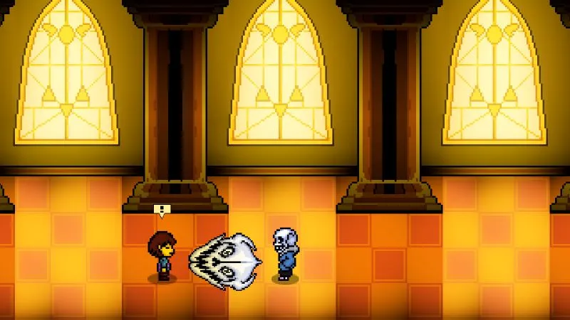 Sans sử dụng chiêu Gaster Blaster trong Bonetale.